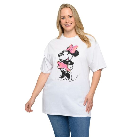 Disney Women's Plus Size Minnie Mouse T-Shirt Sketch Art White (Size 4X Only) - Picture 2 of 6